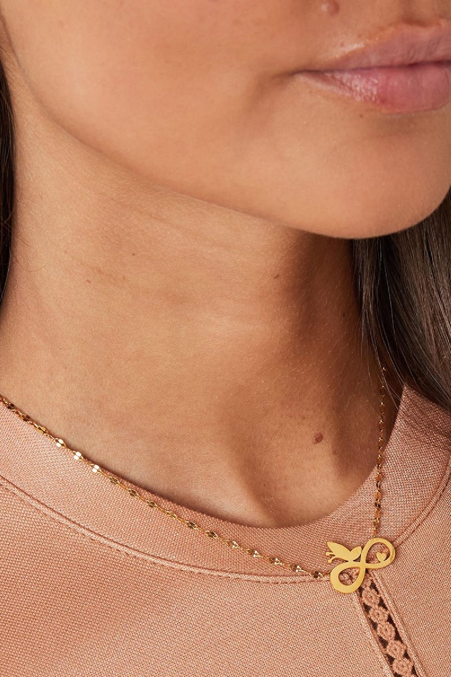 Necklace infinity Gold Color Stainless Steel Picture3